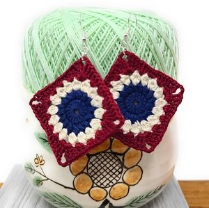 Crochet Granny square earrings